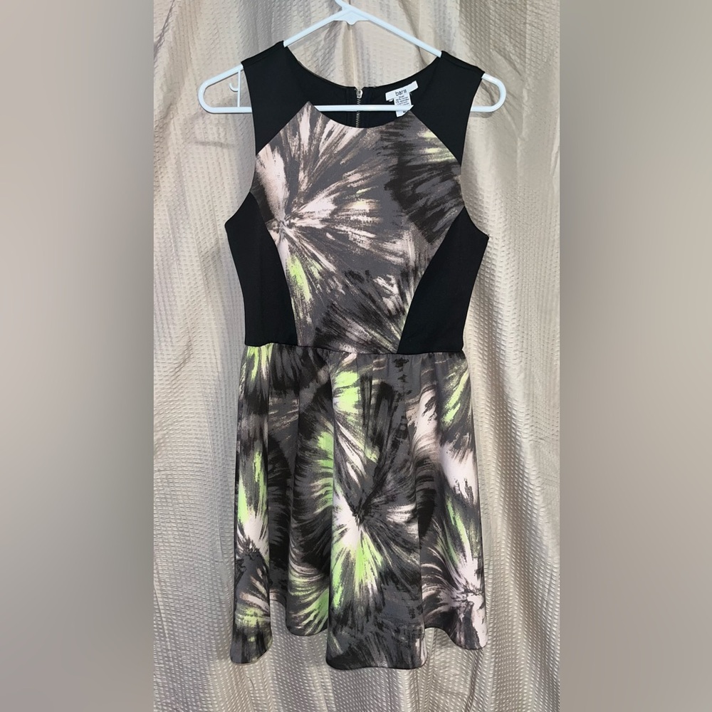 Bar III Scuba Tie Dyed Fit & Flare Dress